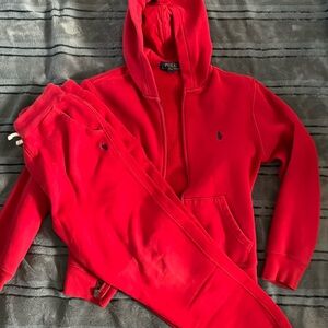 Kids polo sweatsuit jacket and pants both size 10-12